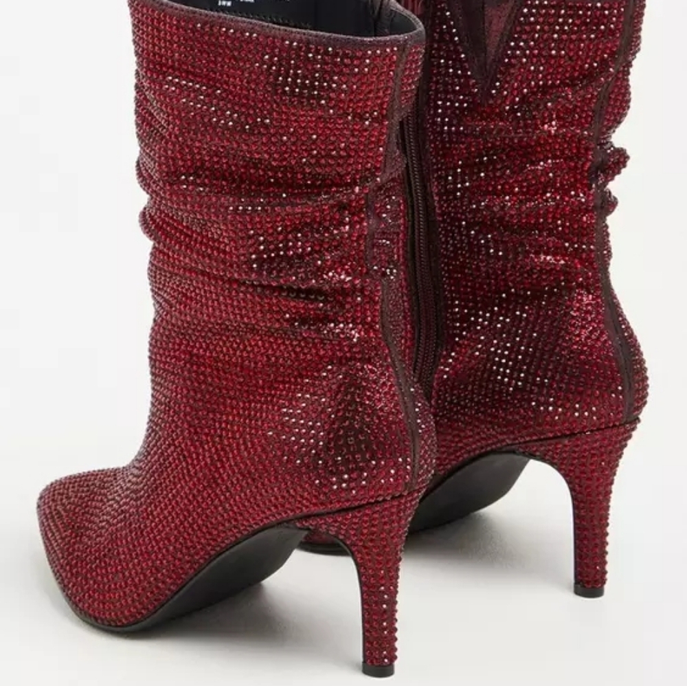 *Final Price* Torrid Slouchy Heel Bootie - Rhinestone Red 11.5 (WW) - Picture 7 of 9